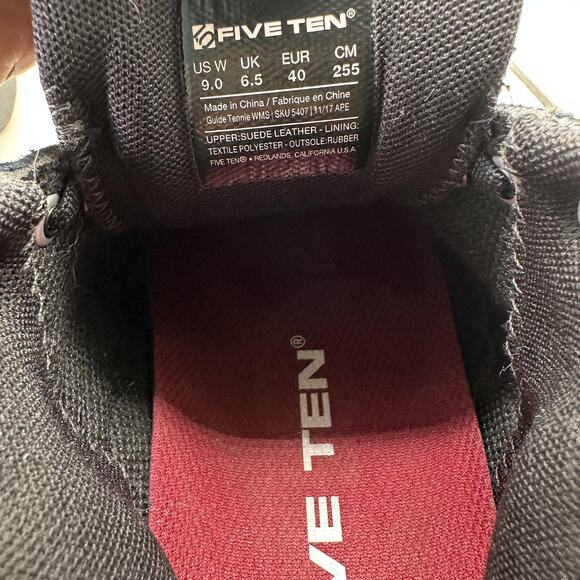 Five Ten Guide Tennie Shoes Womens Size 9 Suede Leather Stealth Rubber Approach - Picture 8 of 10